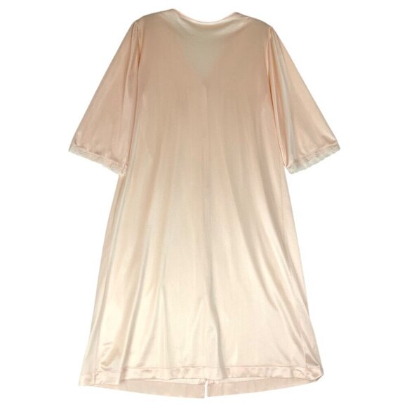 Vintage JCPenney Nightgown & Robe Set Size Small Peach Nylon Lace Trim USA - Picture 6 of 12